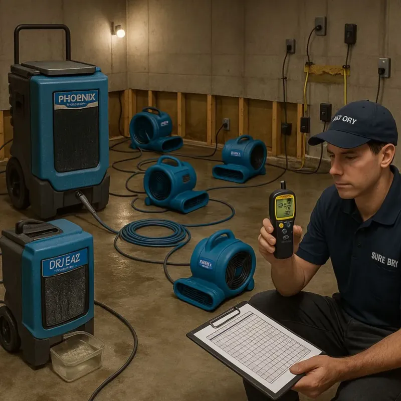 Structural Drying and Dehumidification process in Plainfield, IN